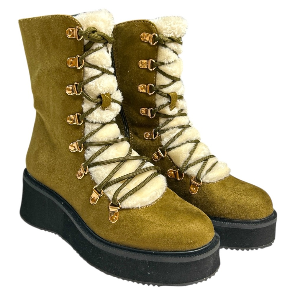 Journey Collection Tru Comfort Foam Kannon Bootie in Olive Green 7.5